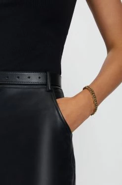 ZNY Laura 14K Gold Plated Cuban Chain Chunky Bracelet/Anklet - Gold All Accessories 8 ZNY Laura 14K Gold Plated Cuban Chain Chunky Bracelet/Anklet - Gold All Accessories