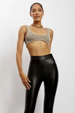 EMS Aleah Knit Crop Top - Wheat Marle 21 EMS Aleah Knit Crop Top - Wheat Marle