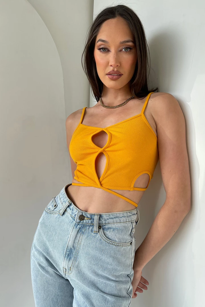 WXI Ayesha Cut Out Singlet - Mango All Tops 11 WXI Ayesha Cut Out Singlet - Mango All Tops