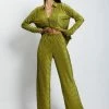 WNT Aytan Pleated Wide Leg Trouser - Olive