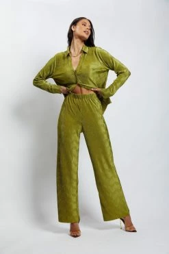 WNT Aytan Pleated Wide Leg Trouser - Olive