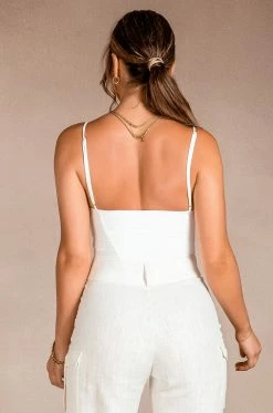 ROM All Tops Valencia Ring Bralette - White