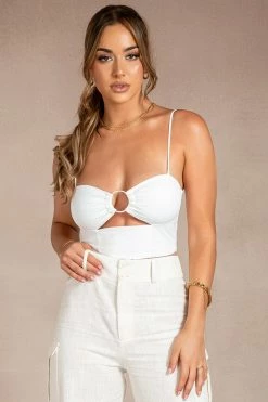 ROM All Tops Valencia Ring Bralette - White