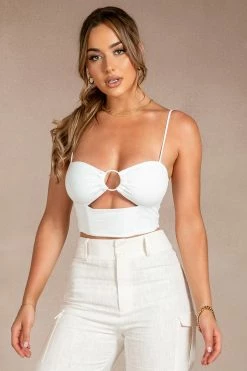 ROM All Tops Valencia Ring Bralette - White