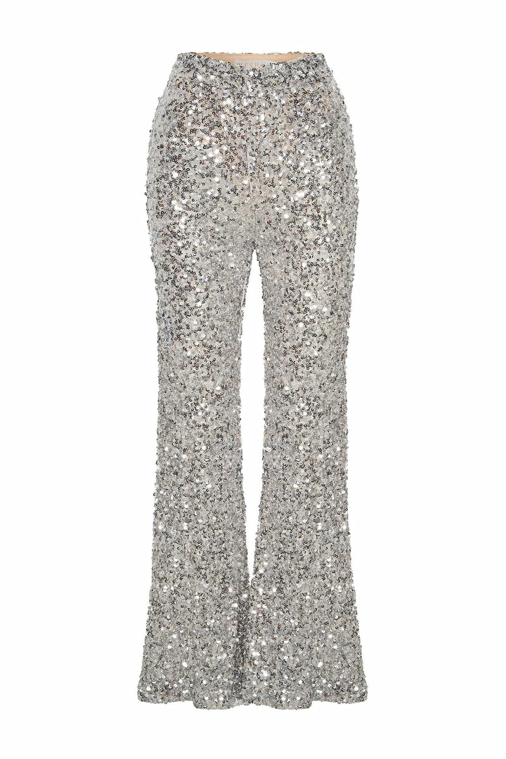 QINGYA FASHION CO., LTD. Blair Wide Leg Sequin Pants - Silver All Bottoms 10 QINGYA FASHION CO., LTD. Blair Wide Leg Sequin Pants - Silver All Bottoms