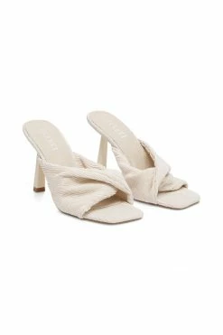 LFS Aggie Textured Fabric Mules - Ivory