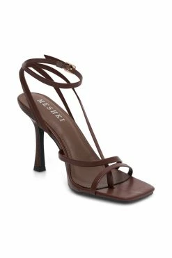 LFS Brandy Ankle Strap Heels - Chocolate