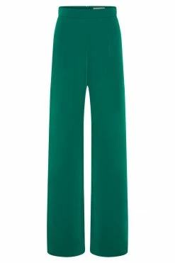 WNG Saskia Straight Leg Trousers - Bottle Green