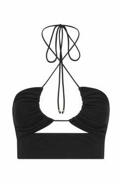 ROM Renee Wrap Over Ruched Top - Black 19 ROM Renee Wrap Over Ruched Top - Black