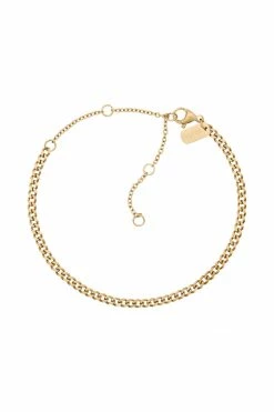 ZNY Emory 14K Gold Plated Small Chain Bracelet/Anklet - Gold All Accessories