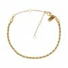 ZNY Bailey 14K Gold Plated Twisted Small Chain Bracelet/Anklet - Gold All Accessories