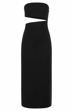 WNT Diana Cut Out Midi Dress - Black DRESSES 11 WNT Diana Cut Out Midi Dress - Black DRESSES