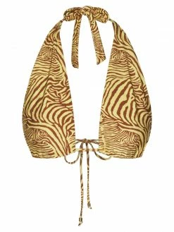 GLD Macy Halter Tie Bikini Top - Yellow Zebra 17 GLD Macy Halter Tie Bikini Top - Yellow Zebra
