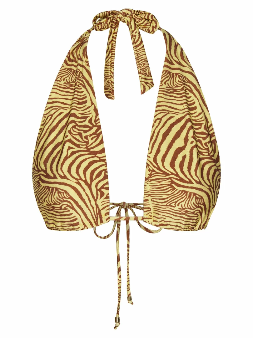 GLD Macy Halter Tie Bikini Top - Yellow Zebra 9 GLD Macy Halter Tie Bikini Top - Yellow Zebra
