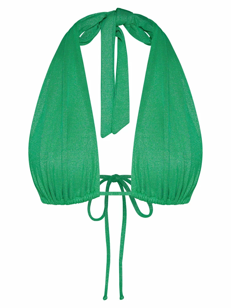 GLD Macy Halter Tie Bikini Top - Green Sparkle 7 GLD Macy Halter Tie Bikini Top - Green Sparkle