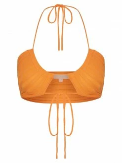 EMS All Tops Stacey Ruched Knit Halter Top - Orange 15 EMS All Tops Stacey Ruched Knit Halter Top - Orange