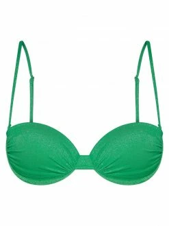 GLD Luca Ruched Balconette Bikini Top - Green Sparkle 15 GLD Luca Ruched Balconette Bikini Top - Green Sparkle