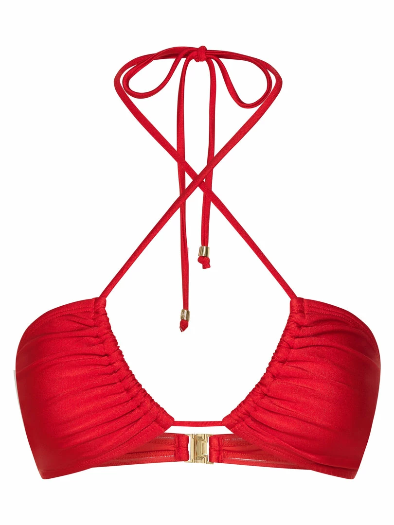 GLD Willow Ruched Drawstring Bikini Top - Red 7 GLD Willow Ruched Drawstring Bikini Top - Red