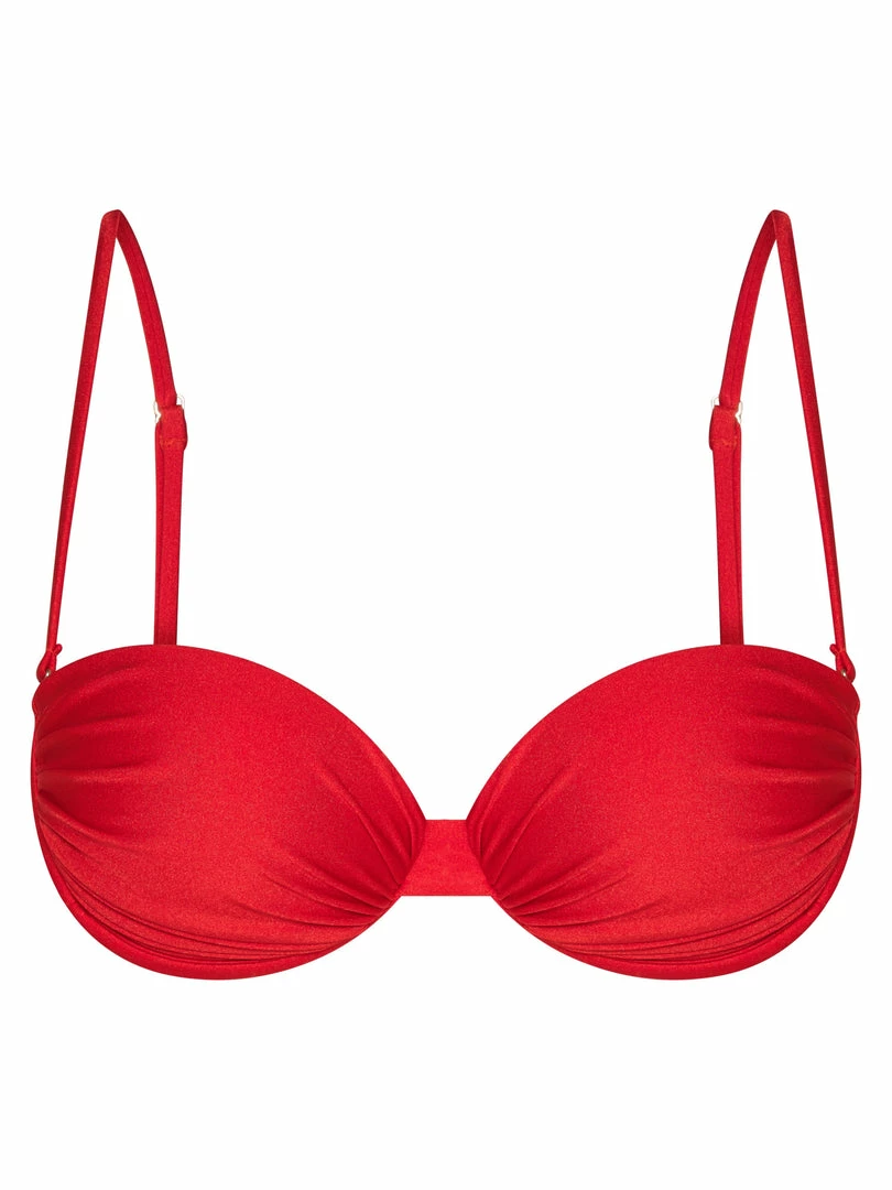 GLD Luca Ruched Balconette Bikini Top - Red 9 GLD Luca Ruched Balconette Bikini Top - Red