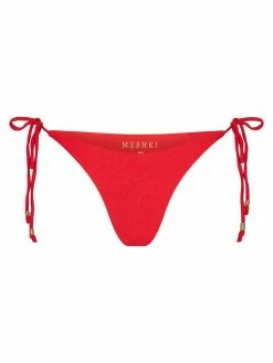 GLD MESHKI SWIM Peyton Tie Up Bikini Bottom - Red 13 GLD MESHKI SWIM Peyton Tie Up Bikini Bottom - Red