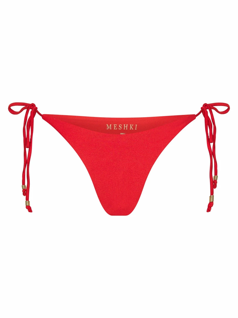 GLD MESHKI SWIM Peyton Tie Up Bikini Bottom - Red 7 GLD MESHKI SWIM Peyton Tie Up Bikini Bottom - Red
