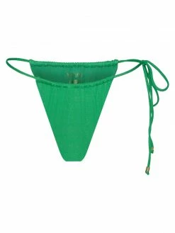 GLD Andie Ruched String Side Bikini Brief - Green Sparkle