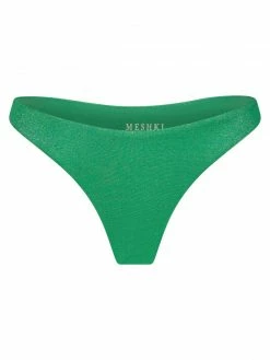 GLD MESHKI SWIM Bambi Cheeky Cut Bikini Bottoms - Green Sparkle