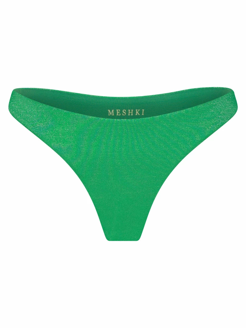 GLD Ivanna Thong Bikini Bottoms - Green Sparkle 6 GLD Ivanna Thong Bikini Bottoms - Green Sparkle