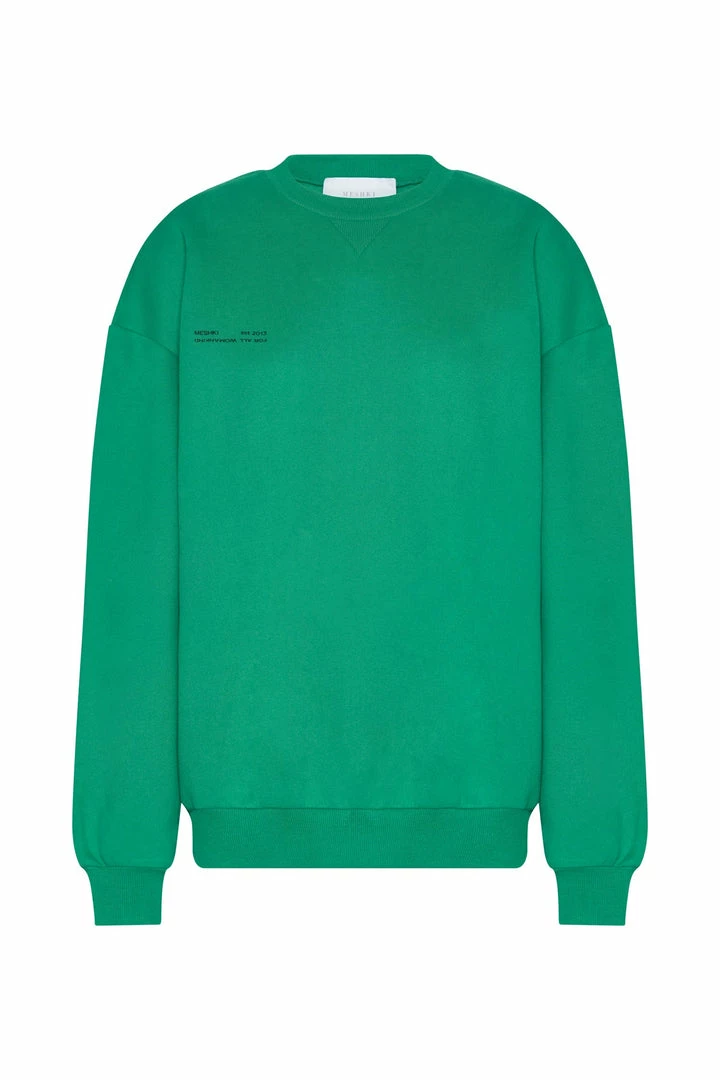 QNG Jaz Oversized Fleeceback Crew Neck Jumper - Bright Green Sweaters & Hoodies 14 QNG Jaz Oversized Fleeceback Crew Neck Jumper - Bright Green Sweaters & Hoodies