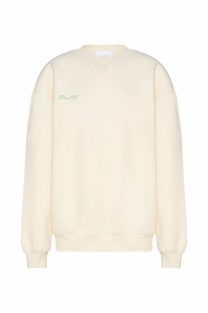 QNG Sweaters & Hoodies Jaz Oversized Fleeceback Crew Neck Jumper - Marshmallow 16 QNG Sweaters & Hoodies Jaz Oversized Fleeceback Crew Neck Jumper - Marshmallow