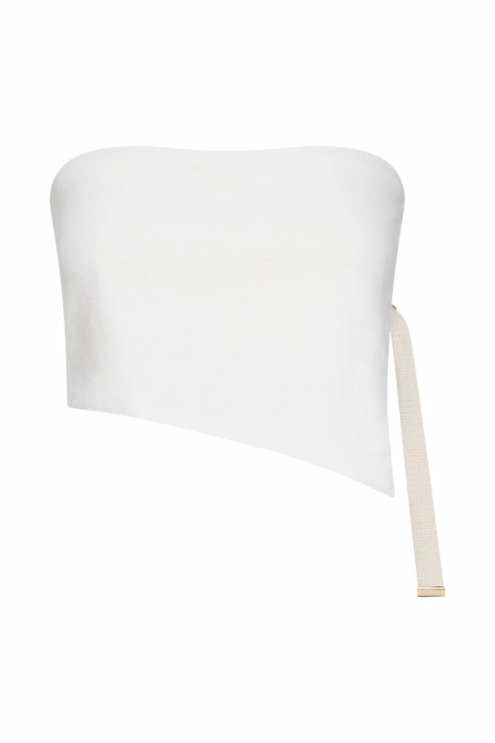 HSH Misa Linen Bandeau Crop Top - White 10 HSH Misa Linen Bandeau Crop Top - White
