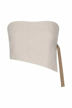 HSH Misa Linen Bandeau Crop Top - Natural All Tops