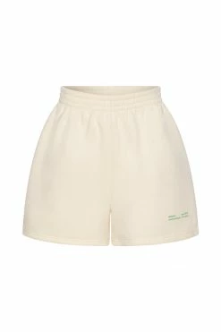 QNG Sweaters & Hoodies Parker Oversized Fleeceback Track Short - Marshmallow