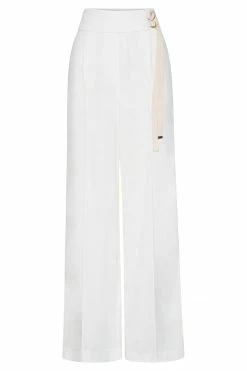 HSH All Bottoms Misa Linen Tie Up Pants - White