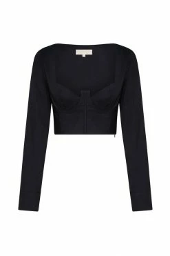 QNG All Tops Zahara Corset Shirt - Black 15 QNG All Tops Zahara Corset Shirt - Black