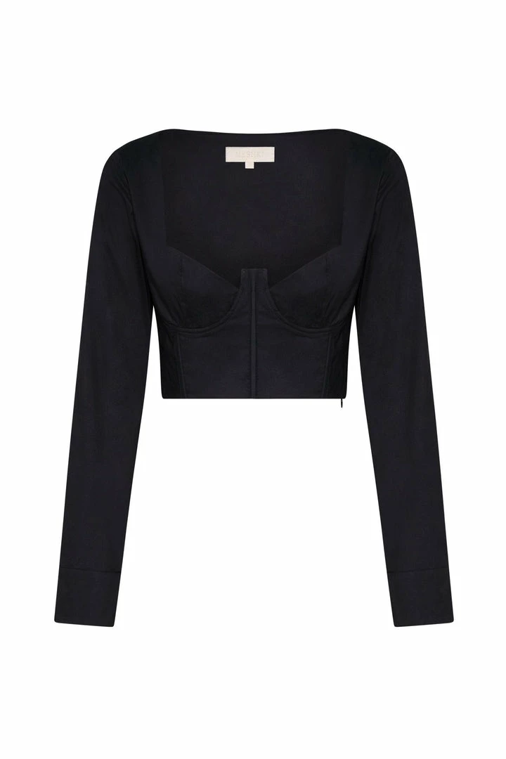 QNG All Tops Zahara Corset Shirt - Black 8 QNG All Tops Zahara Corset Shirt - Black