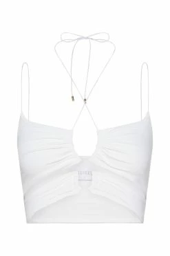 WXI All Tops Phoenix Cut Out Ruched Crop Top - White 11 WXI All Tops Phoenix Cut Out Ruched Crop Top - White