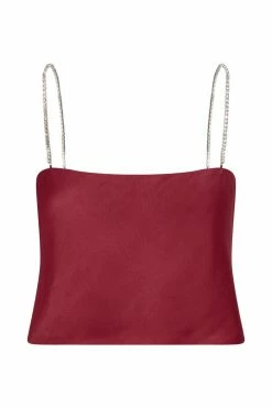 JLW Dayana Straight Cut Crop Top - Wine