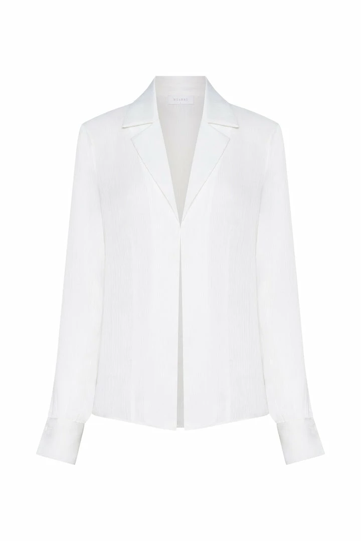 WNT April Open Front Shirt - White 11 WNT April Open Front Shirt - White