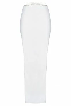 JLW Dayana Diamante Maxi Skirt - White