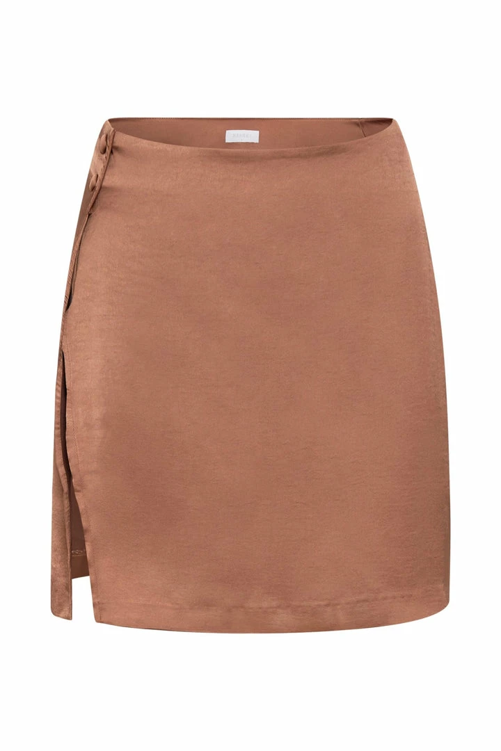 WNT Romi Asymmetric Wrap Satin Mini Skirt - Mocha All Bottoms 11 WNT Romi Asymmetric Wrap Satin Mini Skirt - Mocha All Bottoms