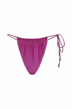 GLD Andie Ruched String Side Bikini Brief - Violet MESHKI SWIM
