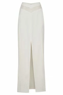 BSD Two Piece Sets Caity Lace Insert Maxi Skirt - White