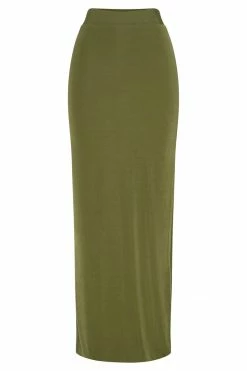 ROM All Bottoms Alizeh Maxi Ice Jersey Skirt - Green