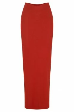 ROM Roxie V Waistband Maxi Skirt - Red Two Piece Sets 13 ROM Roxie V Waistband Maxi Skirt - Red Two Piece Sets