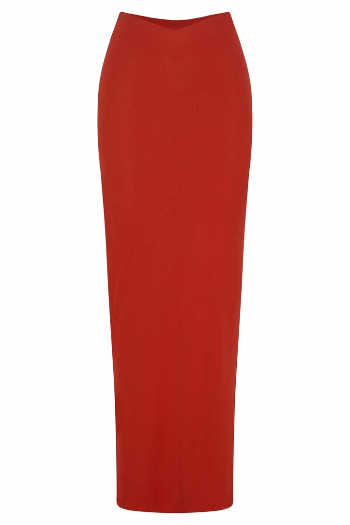 ROM Roxie V Waistband Maxi Skirt - Red Two Piece Sets 7 ROM Roxie V Waistband Maxi Skirt - Red Two Piece Sets