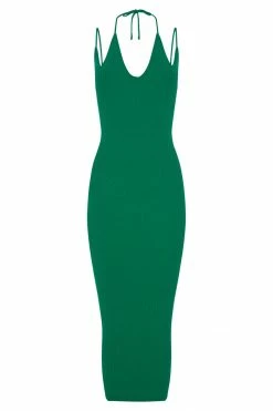 SOP Leslie Two Strap Detail Knit Midi Dress - Green DRESSES 13 SOP Leslie Two Strap Detail Knit Midi Dress - Green DRESSES