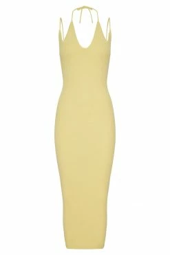 SOP Leslie Two Strap Detail Knit Midi Dress - Yellow 15 SOP Leslie Two Strap Detail Knit Midi Dress - Yellow
