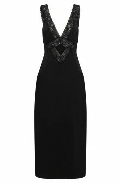 WNT DRESSES Kristin Lace Cut Out Midi Dress - Black 13 WNT DRESSES Kristin Lace Cut Out Midi Dress - Black