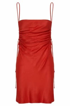 JLW Nikole Tie Up Side Mini Dress - Red DRESSES 11 JLW Nikole Tie Up Side Mini Dress - Red DRESSES